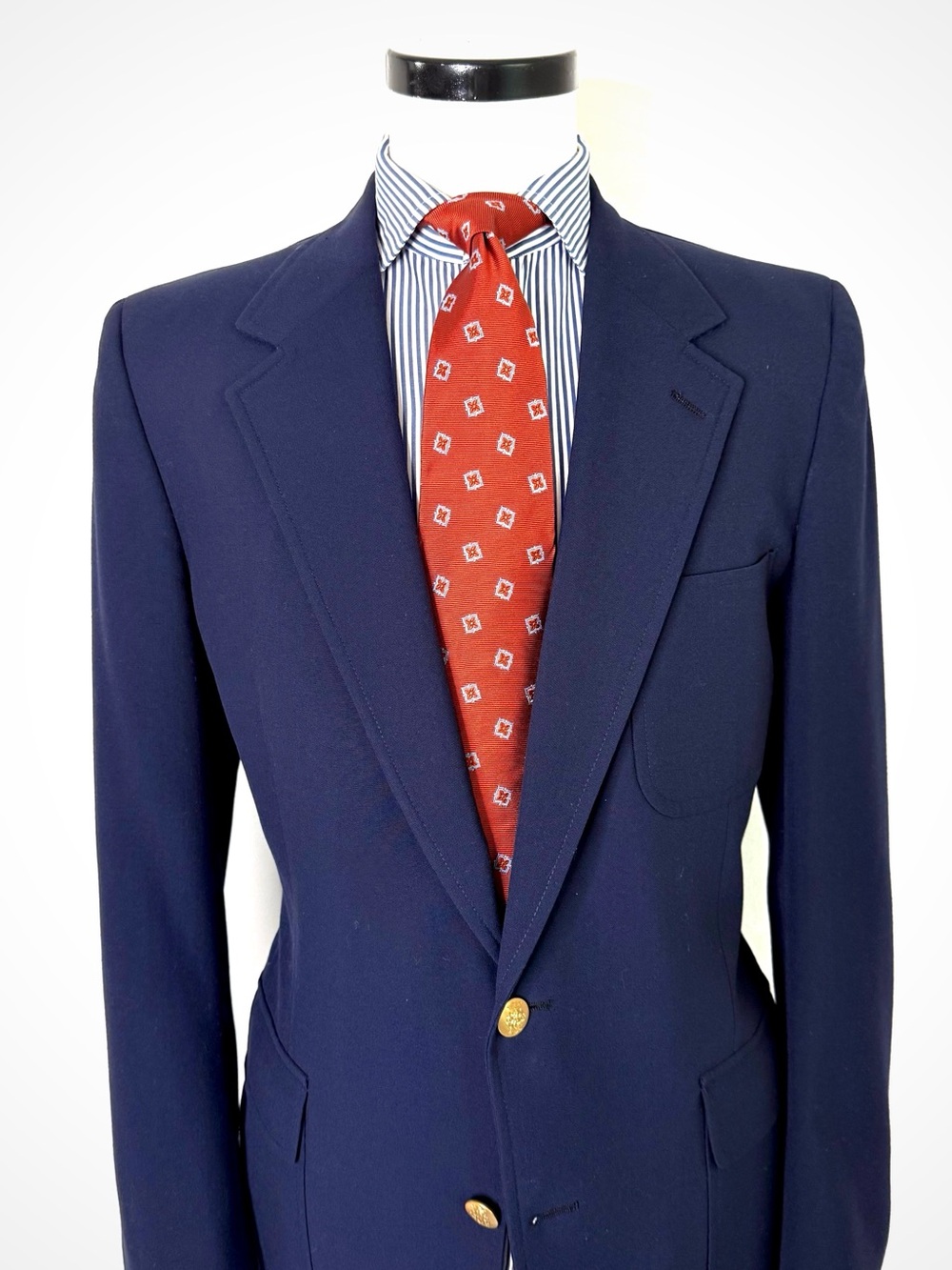 Vintage Bill Blass Navy Gold Button Blazer | 42